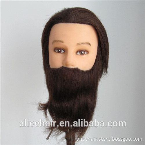 Cheap price human hair male training mannequin head with mustache